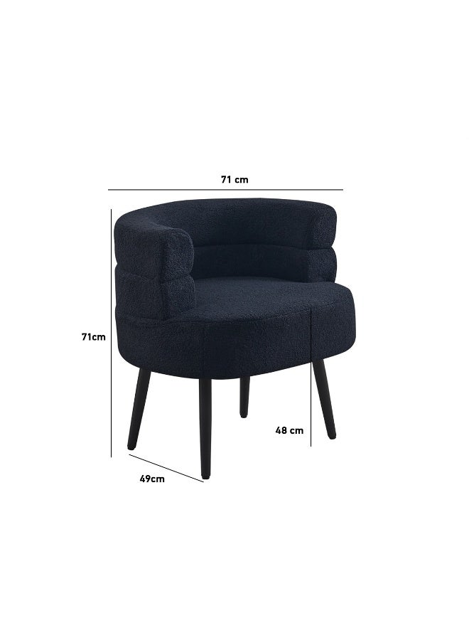 بيتي كرسي قماش بوكليه مفرد - اسود - Image 2